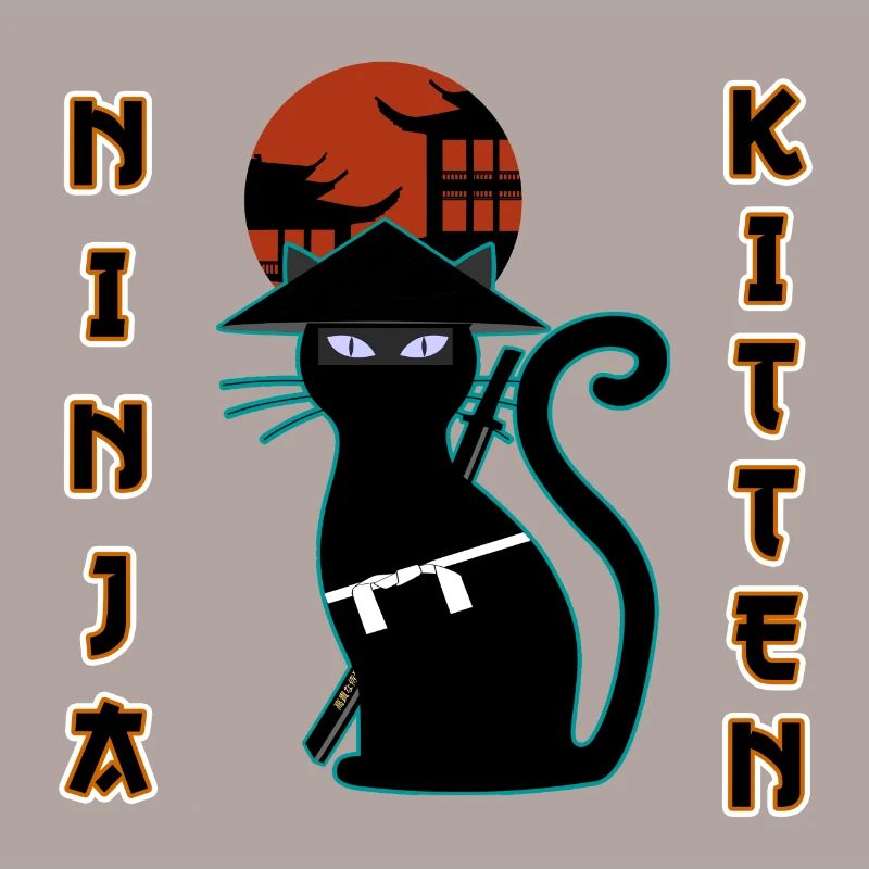 Ninja Katze Samurai Mieze Assassin Kätzchen Miau