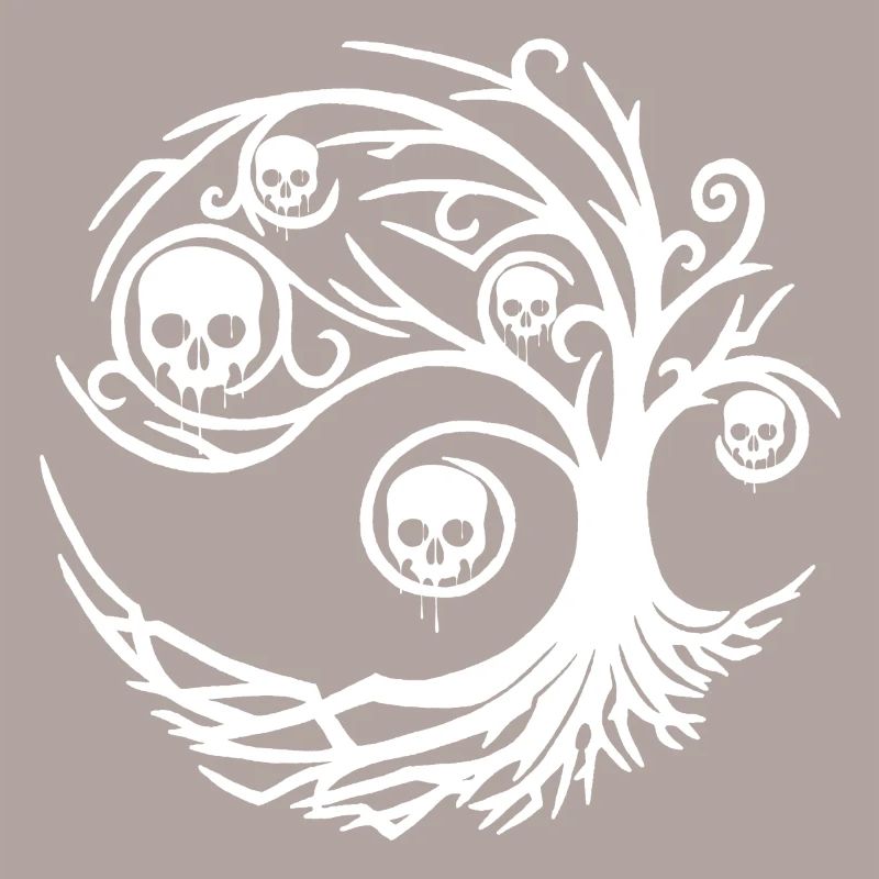 White tree with skulls