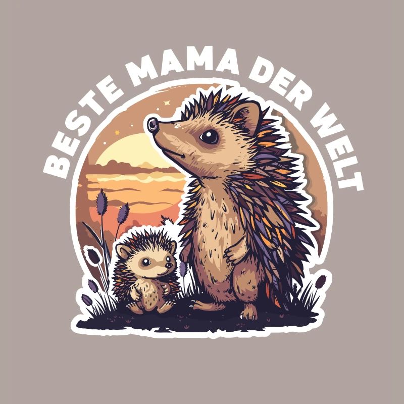 Mama Mutter Beste Mama der Welt Igel Spruch