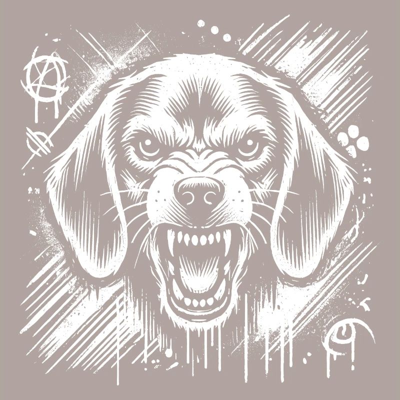 Beagle plus agressif que dans le style graffiti cool