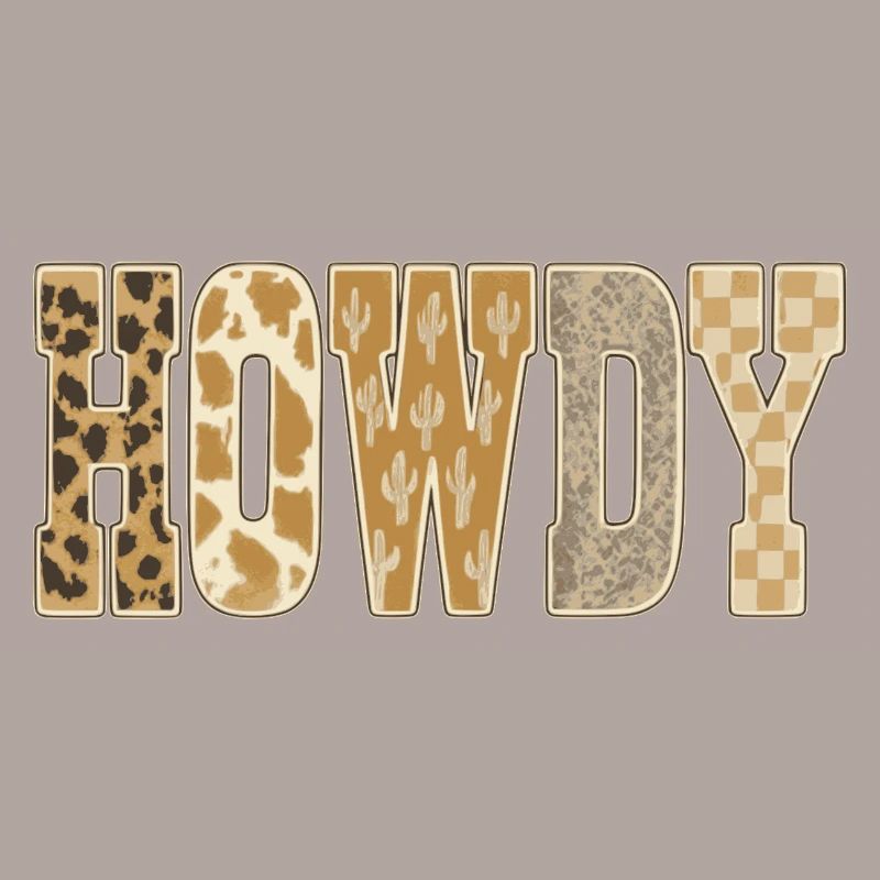 Howdy Desert Cactus Pattern Cowboy
