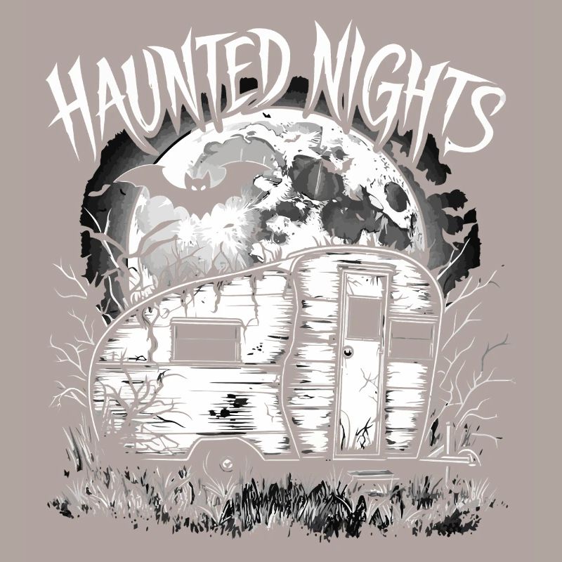 Ghost Night Caravan Haunted Illustration