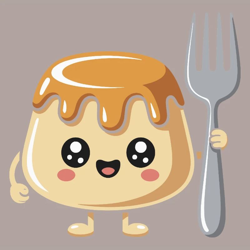 Pudding with fork