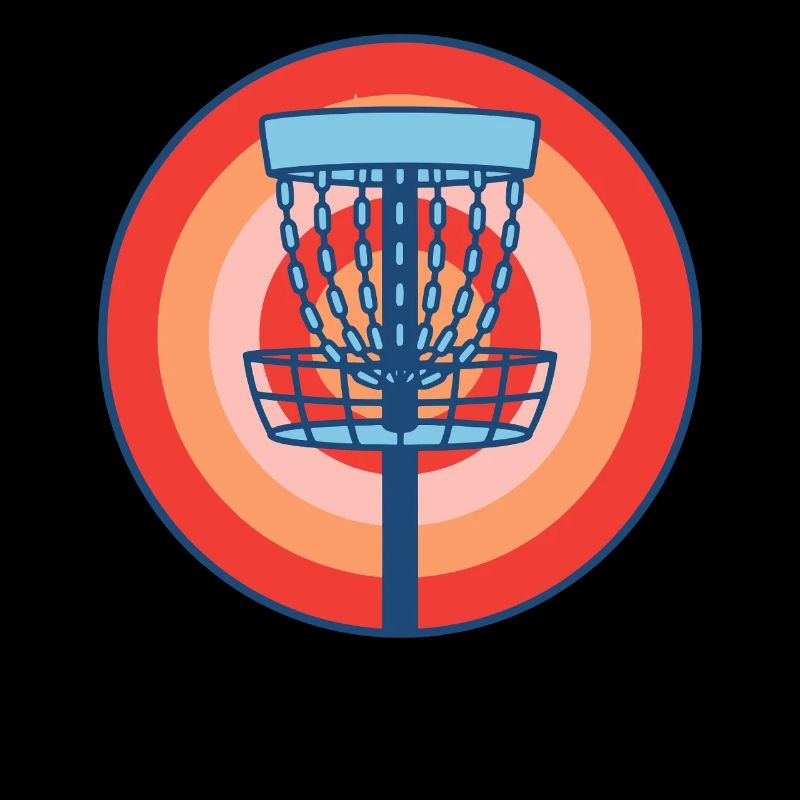 Disc Golf Basket Retro fliegende Discgolf-Szene
