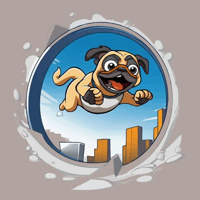 Pug Sprinter im Stadtlauf