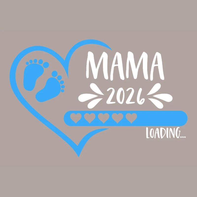 Mama 2026 loading Herz Version Junge blau