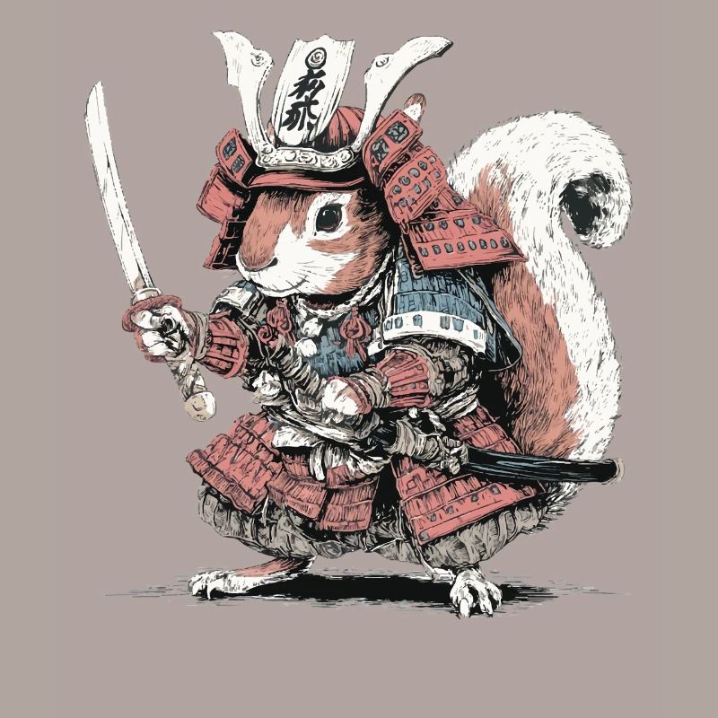 Eichhörnchen-Samurai-Rüstung