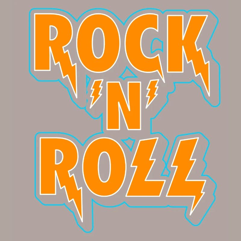 Rock 'N' Roll Typographic 3D Logo