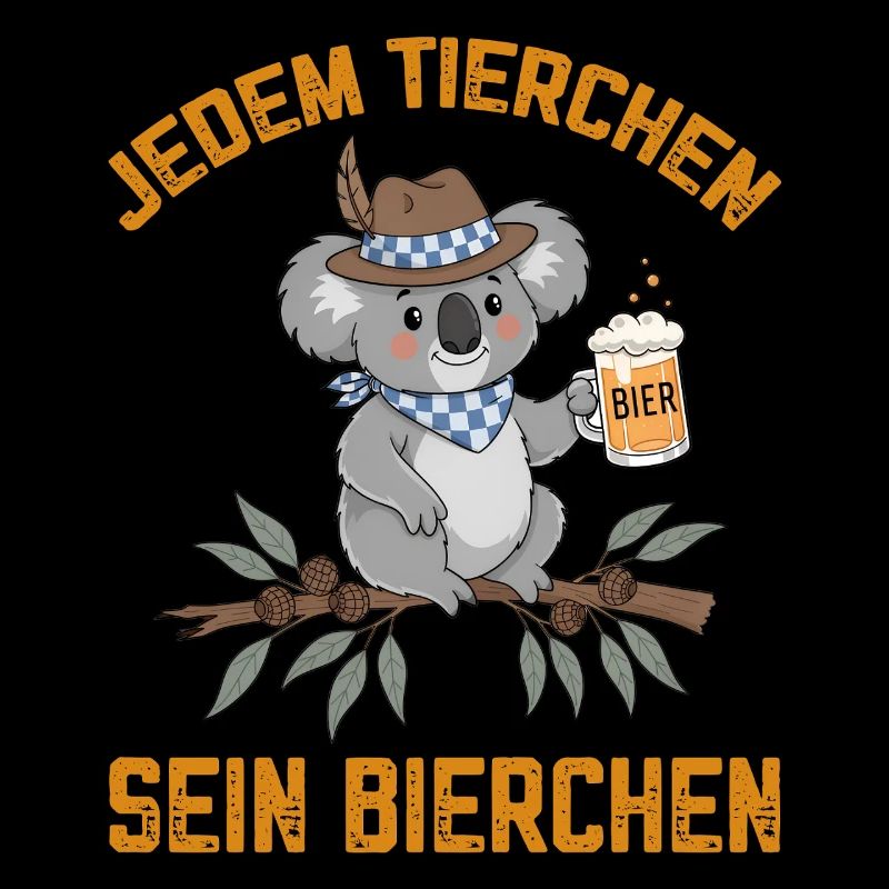 Jedem Tierchen sein Bierchen Koala Bär trinkt Bier
