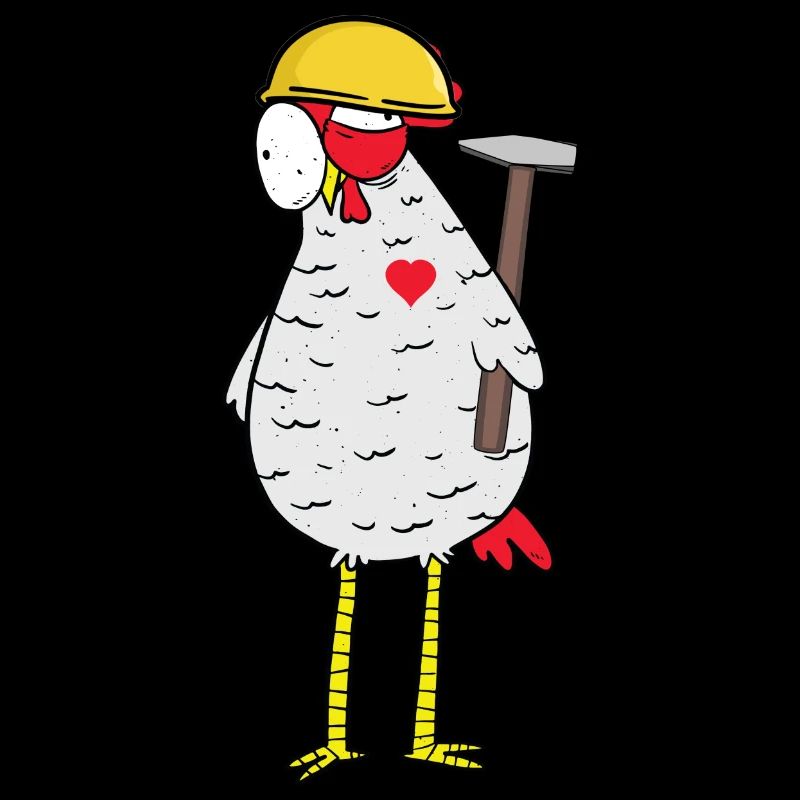Handwerker Huhn Hammer Herz Baustelle Berufe Job