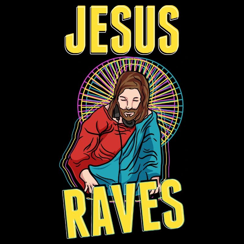 Jesus schwärmt EDM Techno Rave Partei glühen