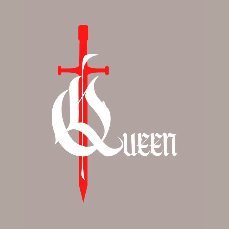 Gothique Queen Design avec épée avec texte blanc