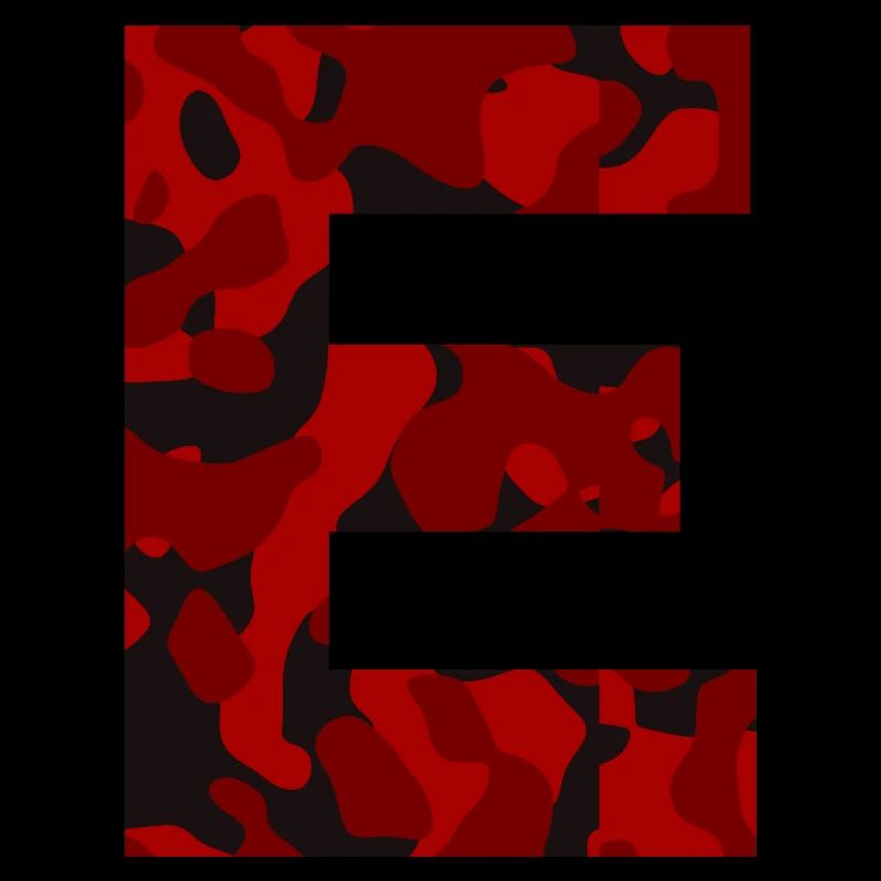 Lettre E Red Camo Design