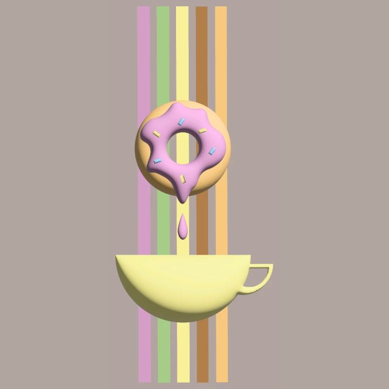 Einladung zum Kaffee oder Tee mit Rosa Donut.