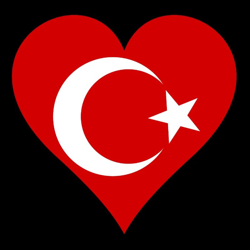 Drapeau turc comme coeur
