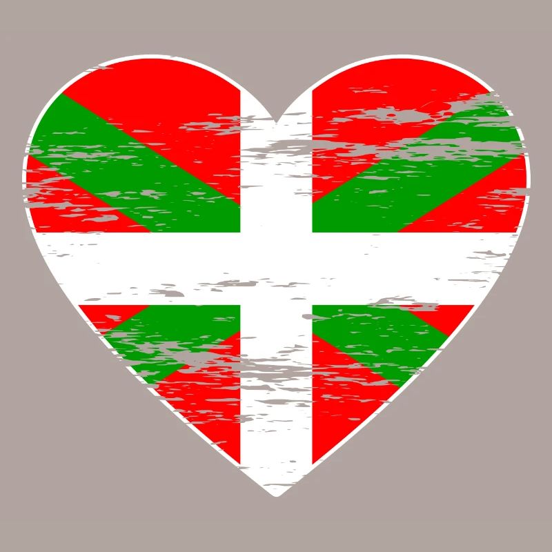 Drapeau basque coeur utilisé
