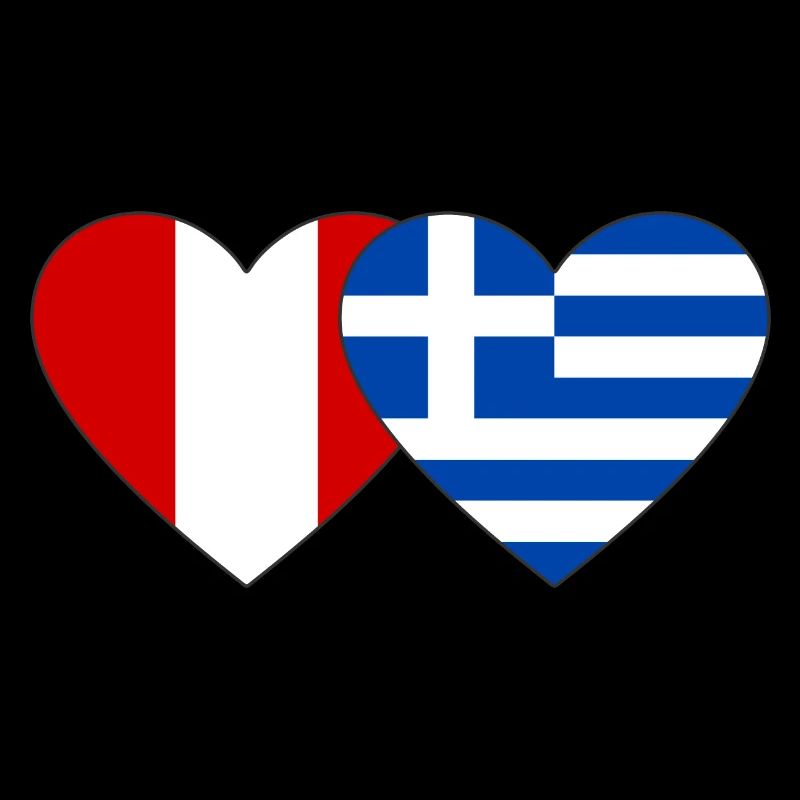 Pérou Grèce Drapeau du cœur
