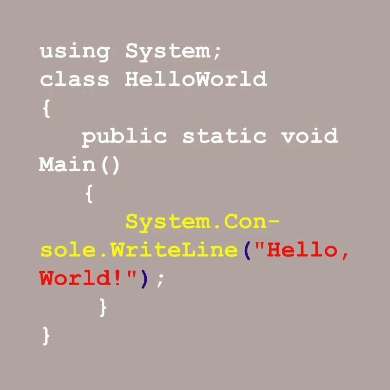 Hello World C # Sharp developer program gift