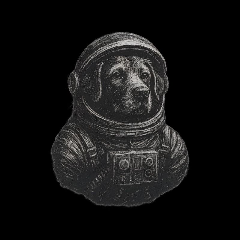 Chiot chien en combinaison d’astronaute astronaute