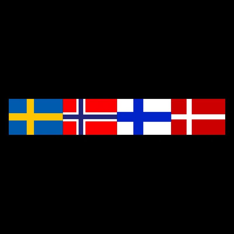 Scandinavian flags close together