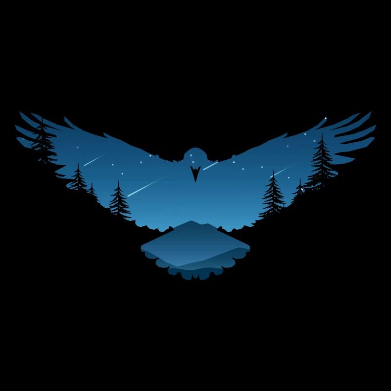 Raven crows bird design