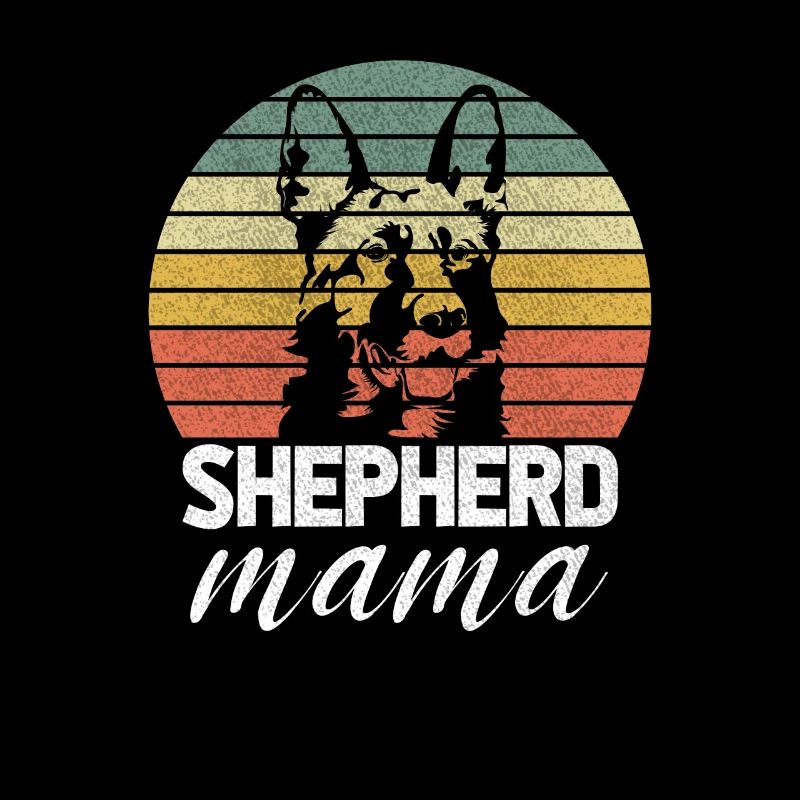 Schäferhund Mama Hundepfoten Geschenk Retro