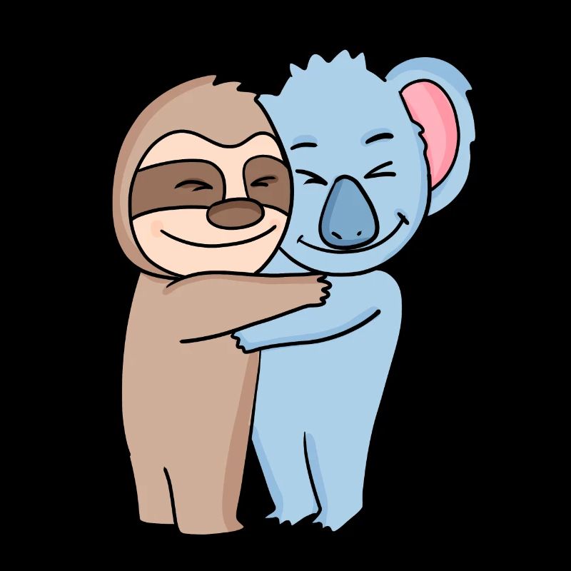 Sloth and koala cuddle cute animals