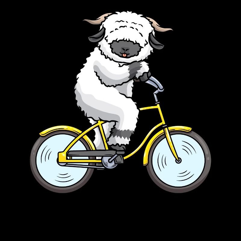 Moutons à nez noir du Valais sur un mouton à vélo