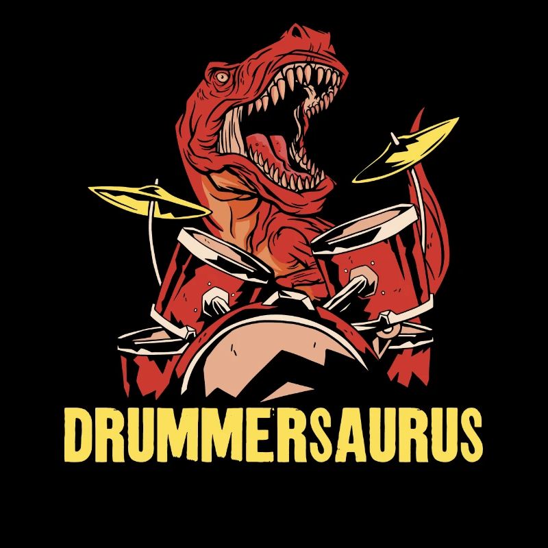 Drummer Drum Set Dinosaur T-Rex