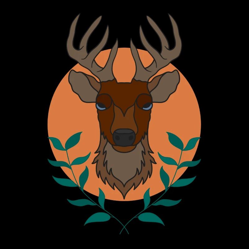 Rothirsch Geweih mit Hirschgeweih