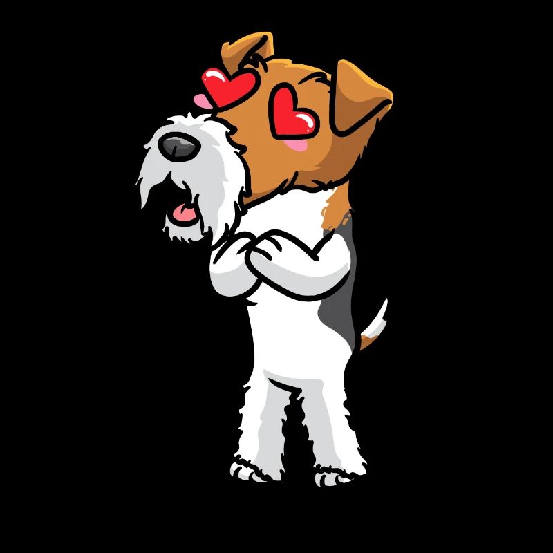 Foxterrier Drahthaar Hund Verliebt Emoticon