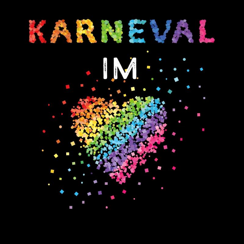 Karneval im Herz Fasching Konfetti Regenbogen
