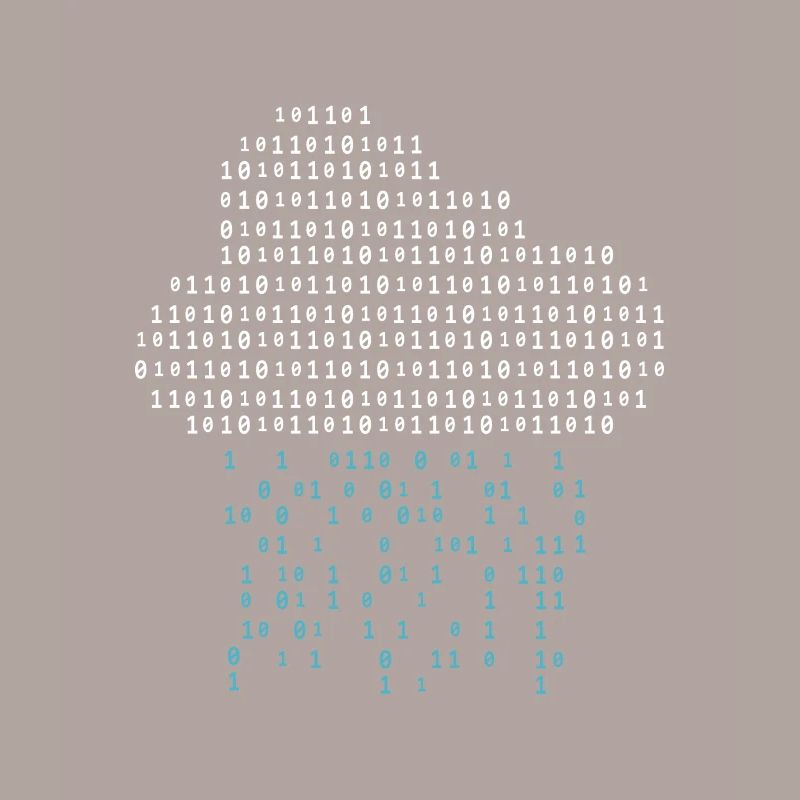 Programmierer - binary code cloud rain