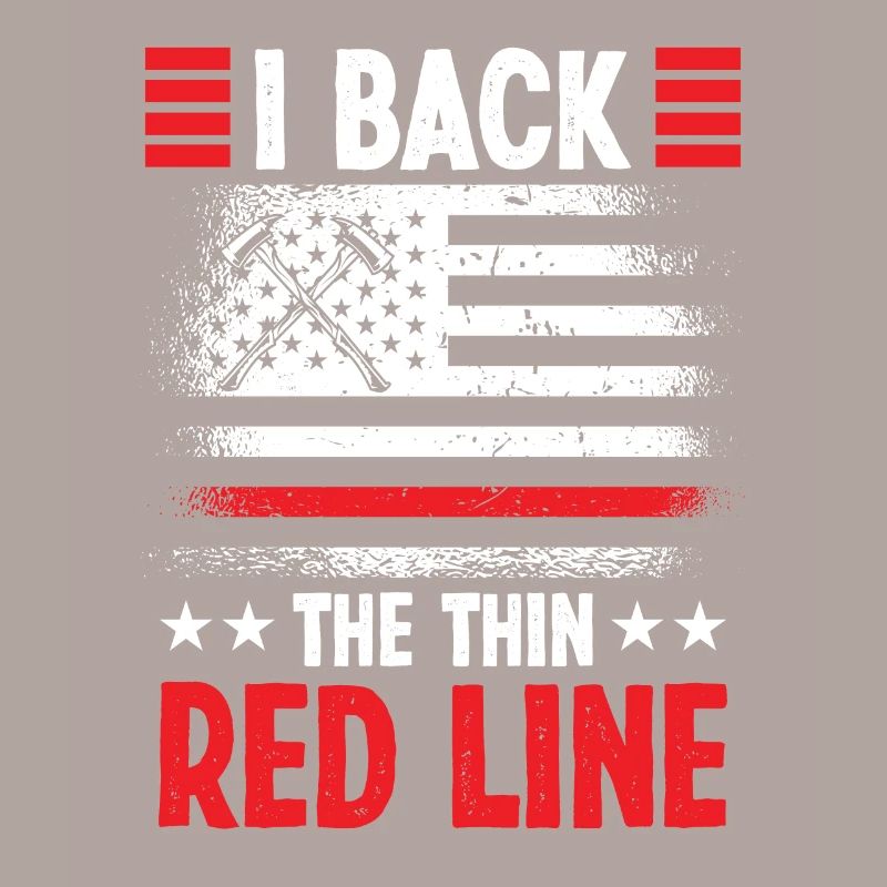 Firefighter Back Thin Red Line Fire Brigade