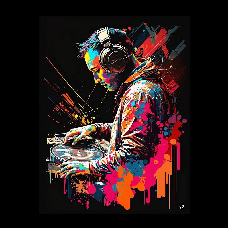 Abstrakter bunter DJ