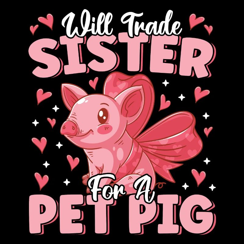 Échangera sa sœur pour un cochon de compagnie mignon fermier drôle