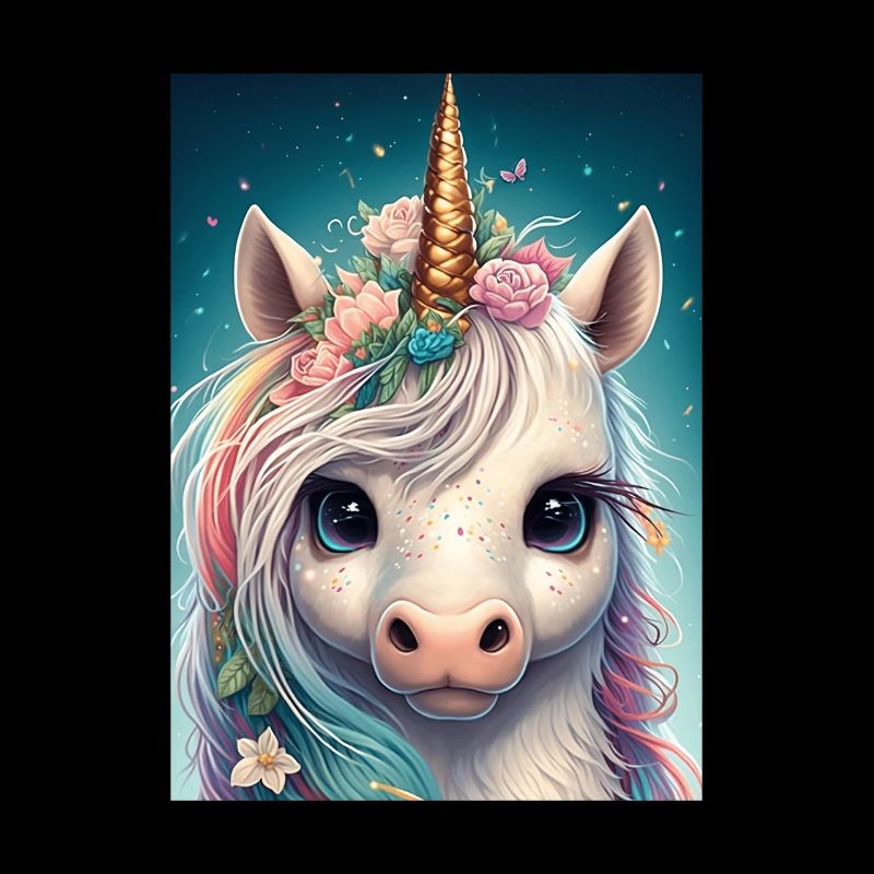 Buntes Kawaii Einhorn