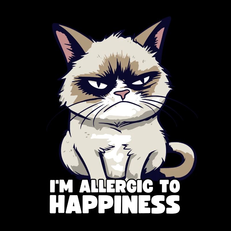 Grump Cat - I'm Allergic To Happiness Sarkasmus