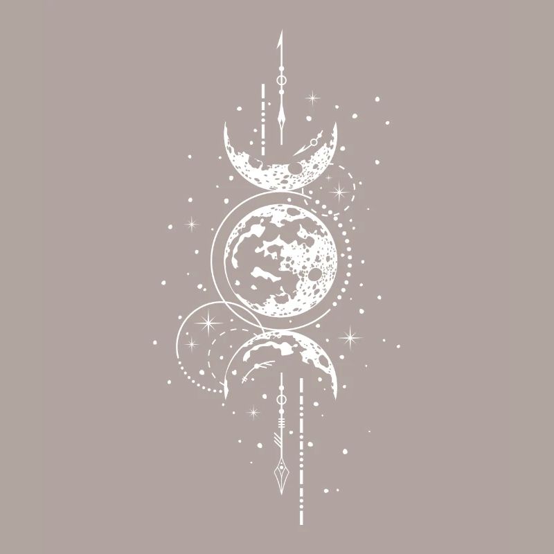 Mysticisme lunaire entrelacé: conception wiccan pour les déesses