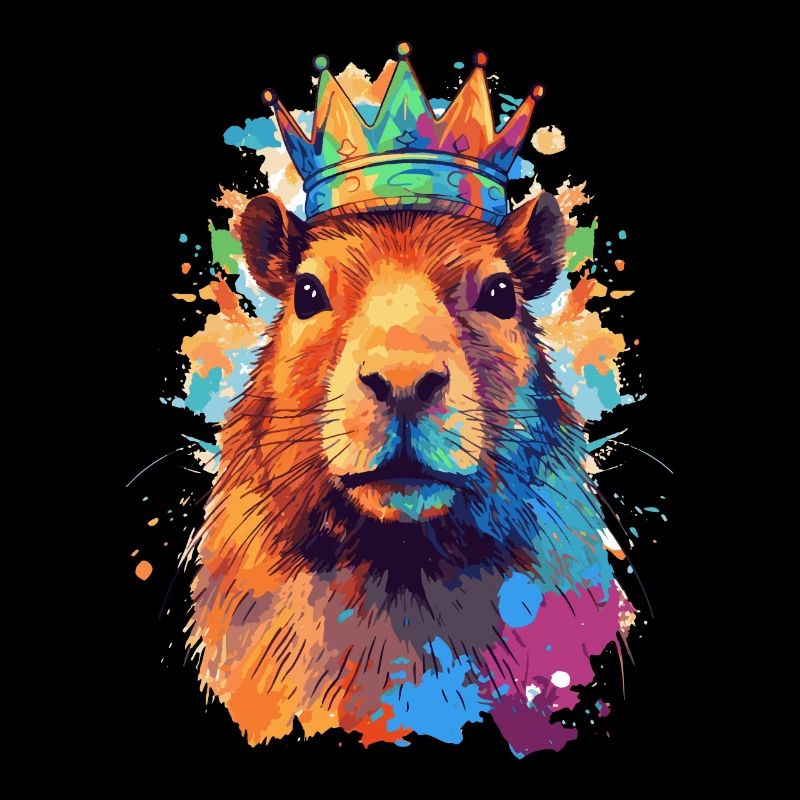 Capybara with crown capybara