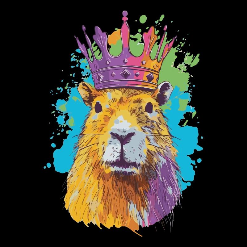 Capybara with crown capybara