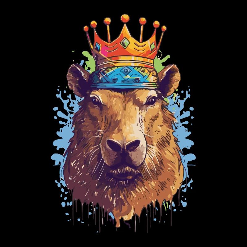 Capybara with crown capybara
