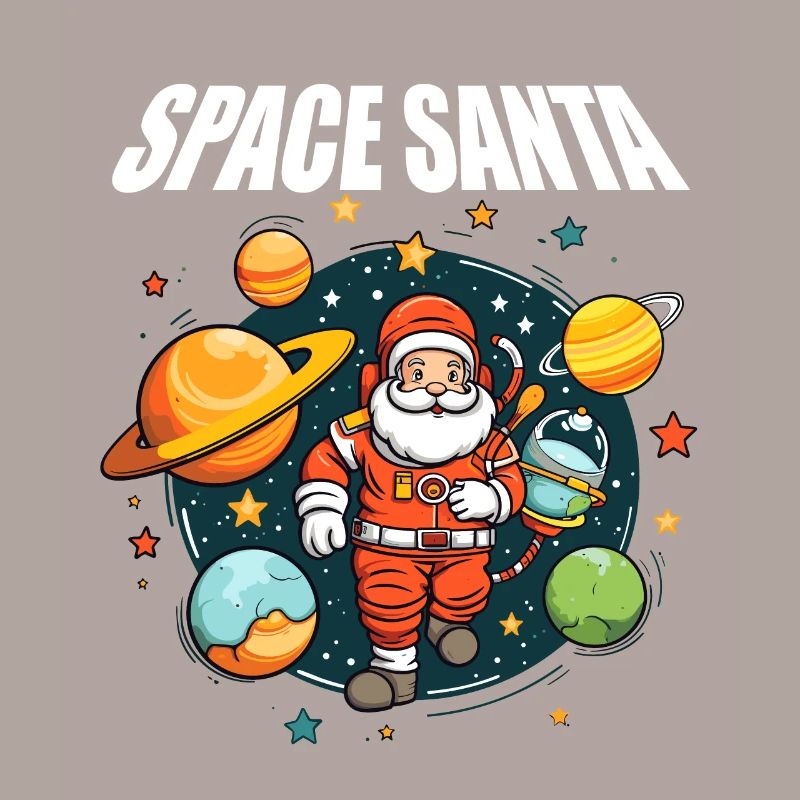 Père Noël de l’espace planète de l’espace drôle