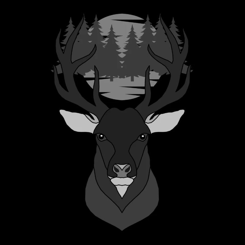 Rothirsch Geweih mit Hirschgeweih