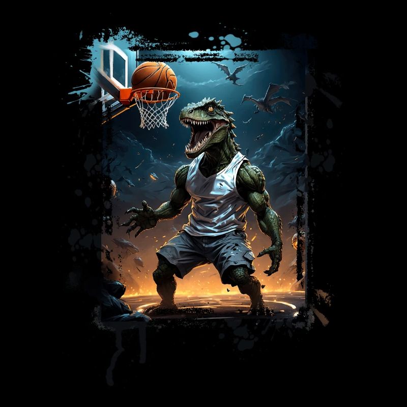 Basketball T Rex Dinosaur Graffiti Splash