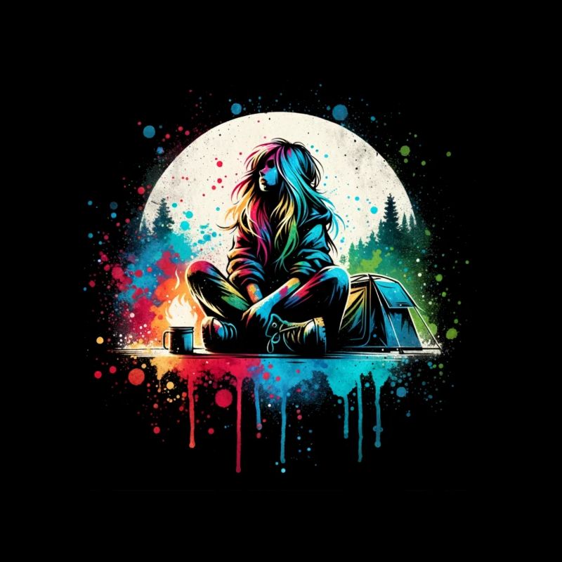 Mädchen, das Camping liebt