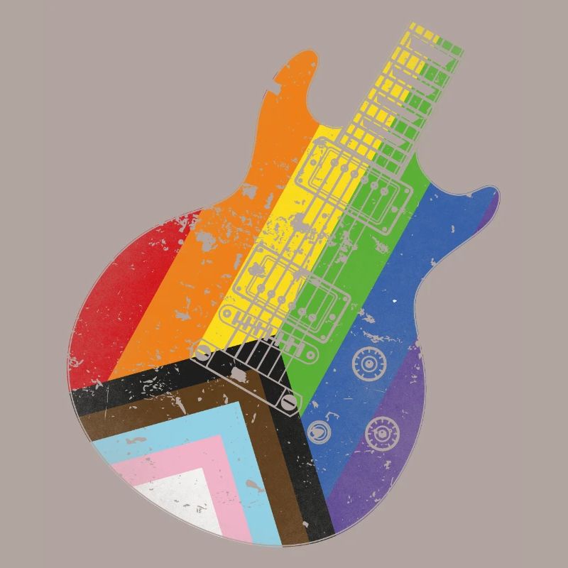 Guitare Pride Progress Flag
