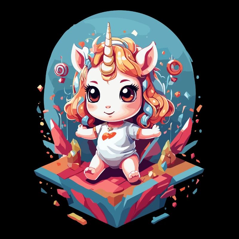 Design unique de licorne mignonne d’anniversaire