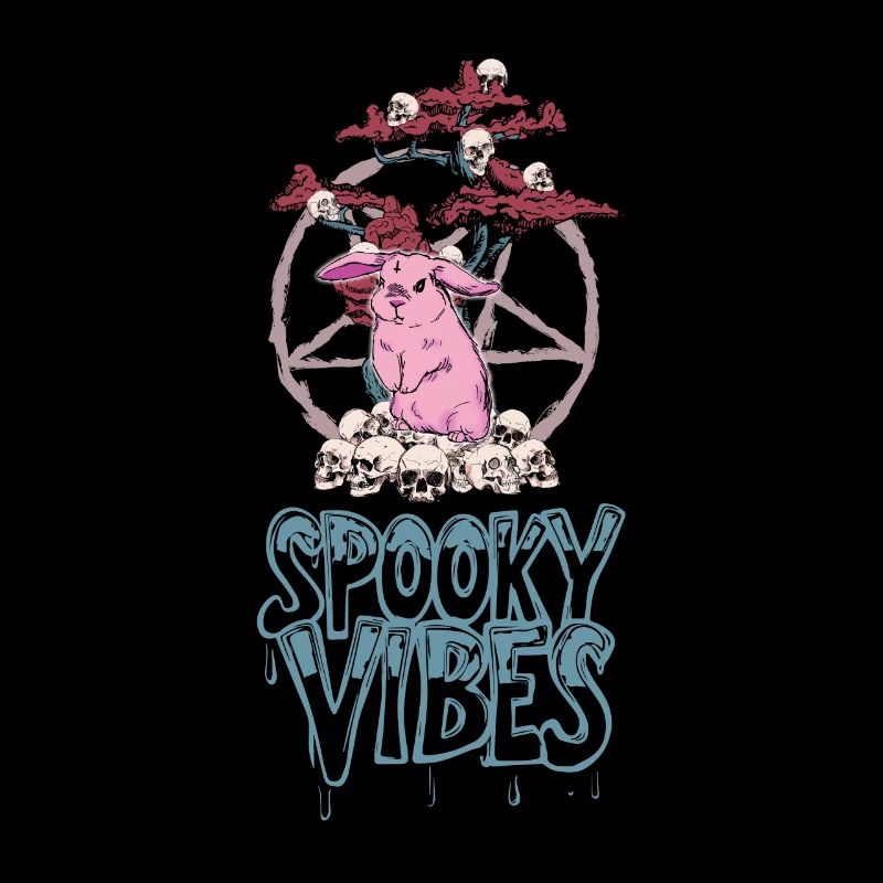 Conception de lapin rose et de crâne