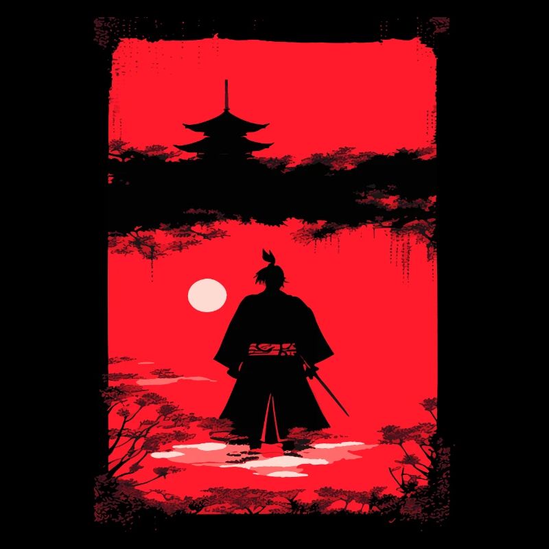 Samurai in the moonlight
